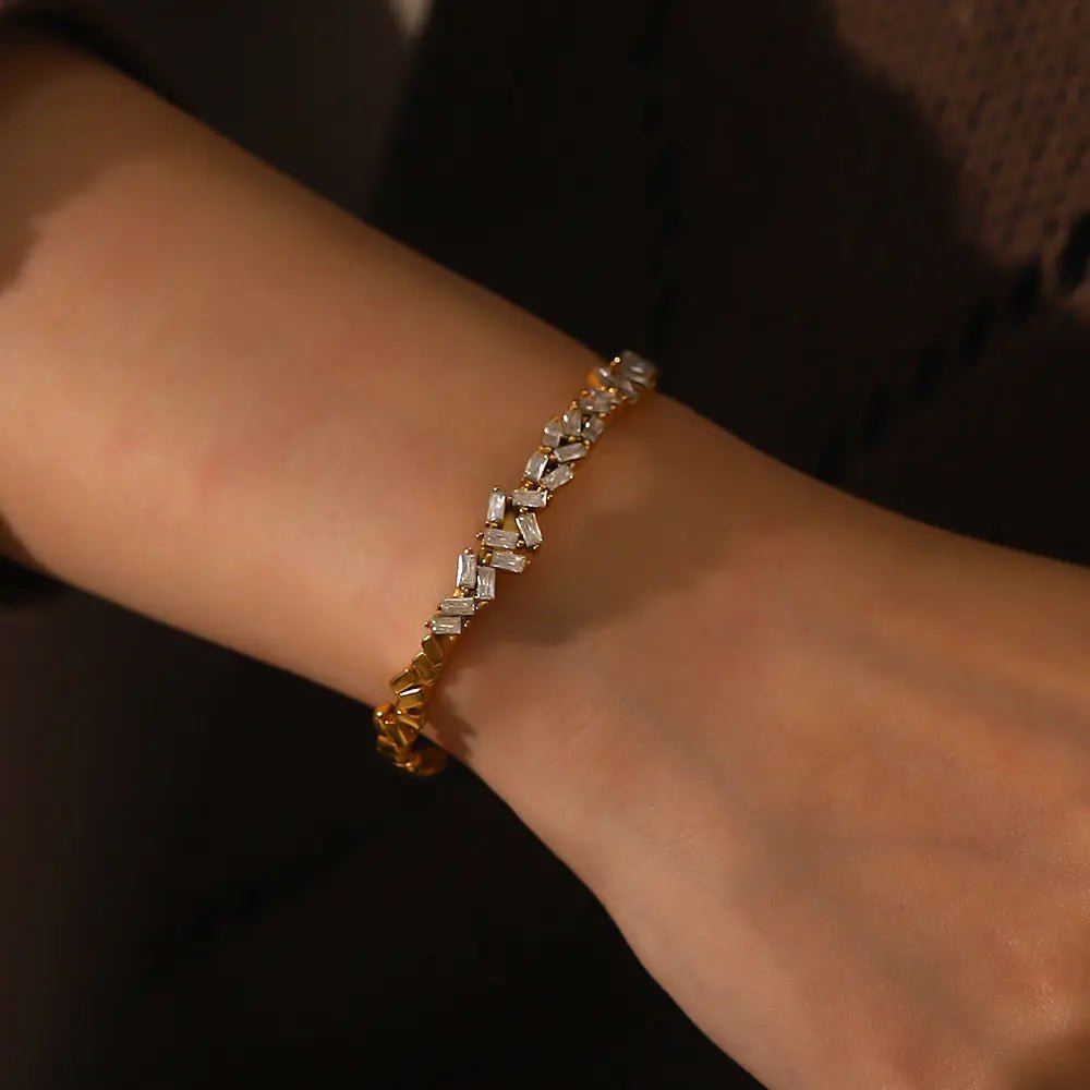 Viva Trend | Elegante vergoldete Goldarmband mit Zirkonia