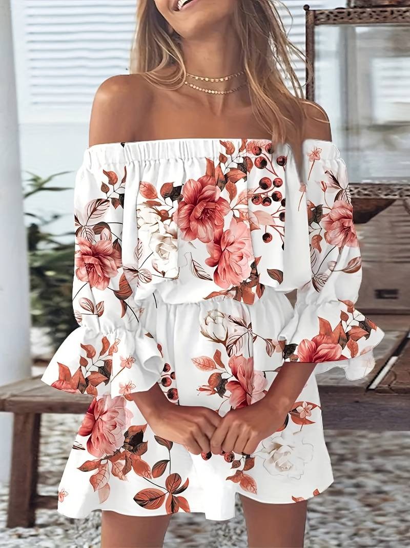 Elisa Boho Leaf Kleid