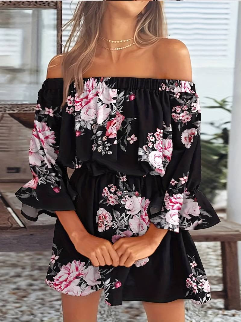 Elisa Boho Leaf Kleid