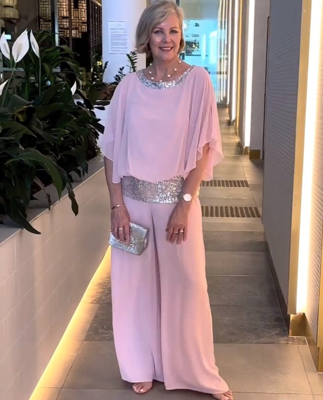 Alexa | Elegantes zweiteiliges Colorblock-Set mit Pailletten