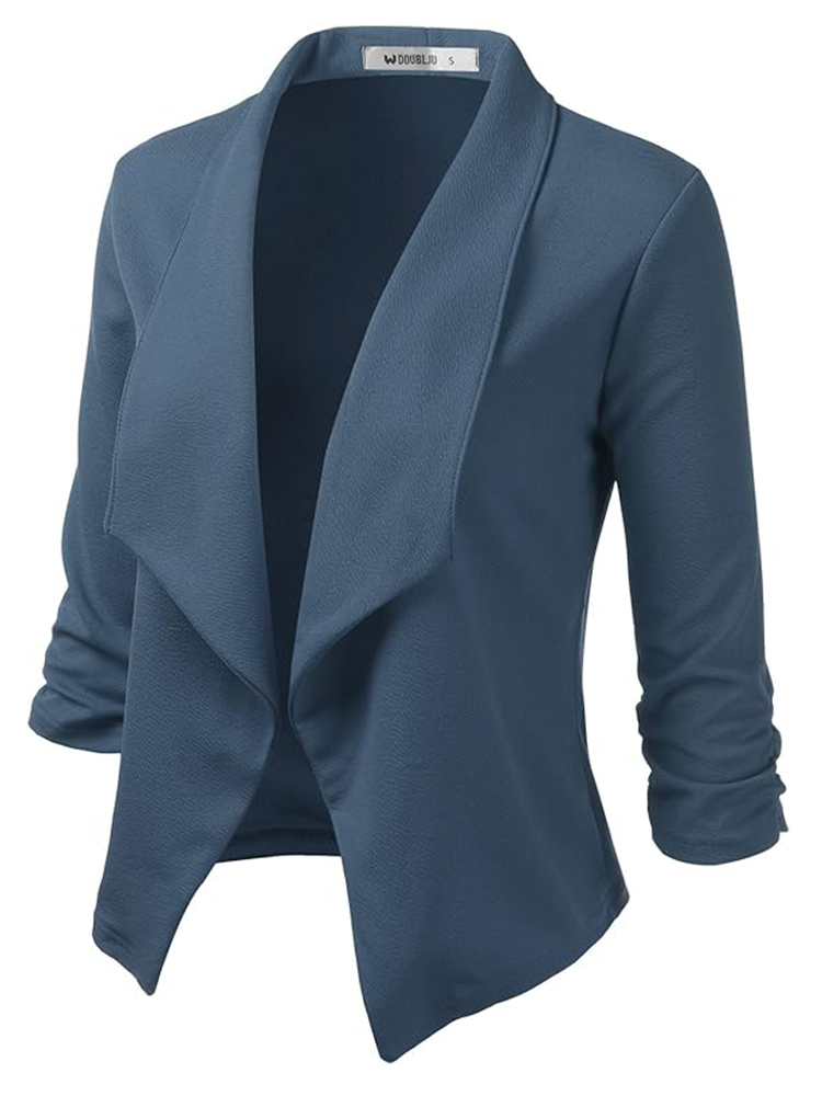 Business Casual Mantel mit gerafften 3/4 Ärmeln