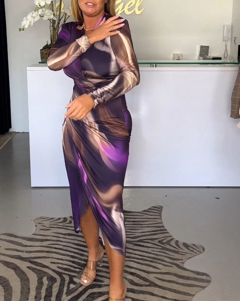 Alise | Schickes Midikleid - V-Ausschnitt - Farbenfroh