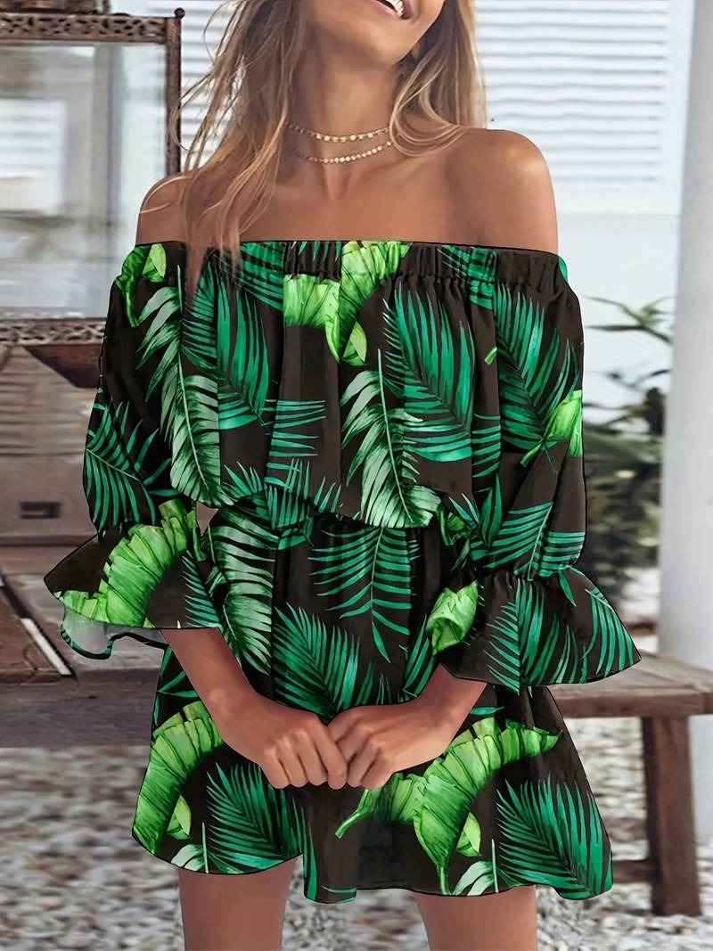 Elisa Boho Leaf Kleid