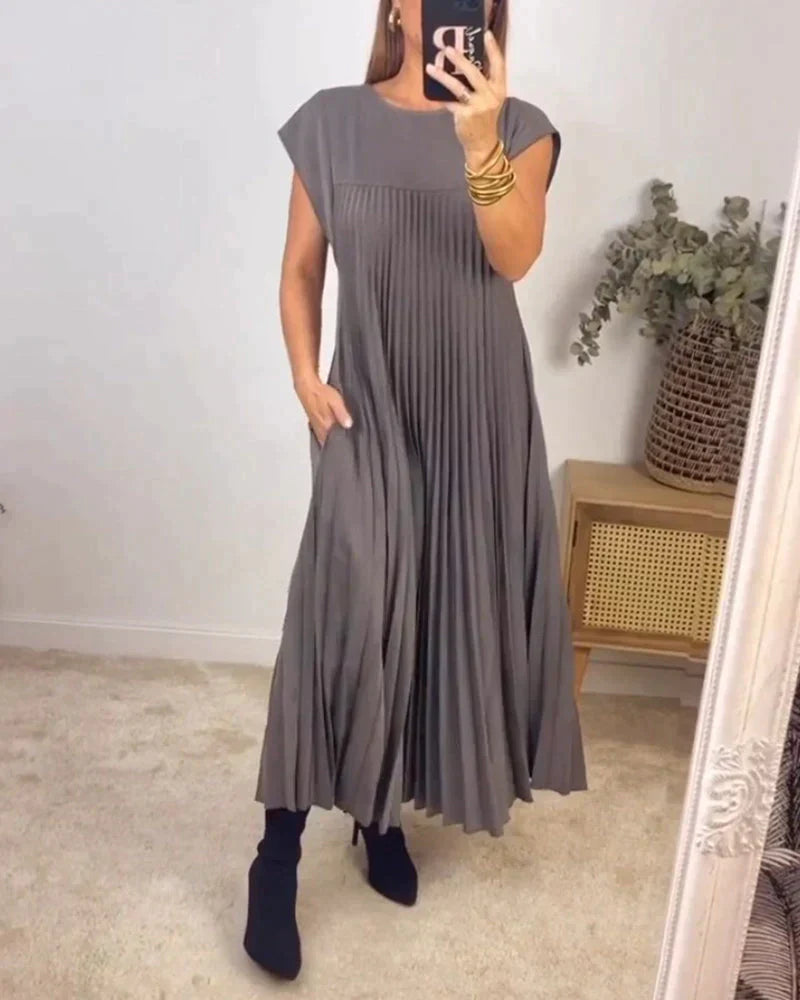 FERN | Ärmelloses Faltenkleid