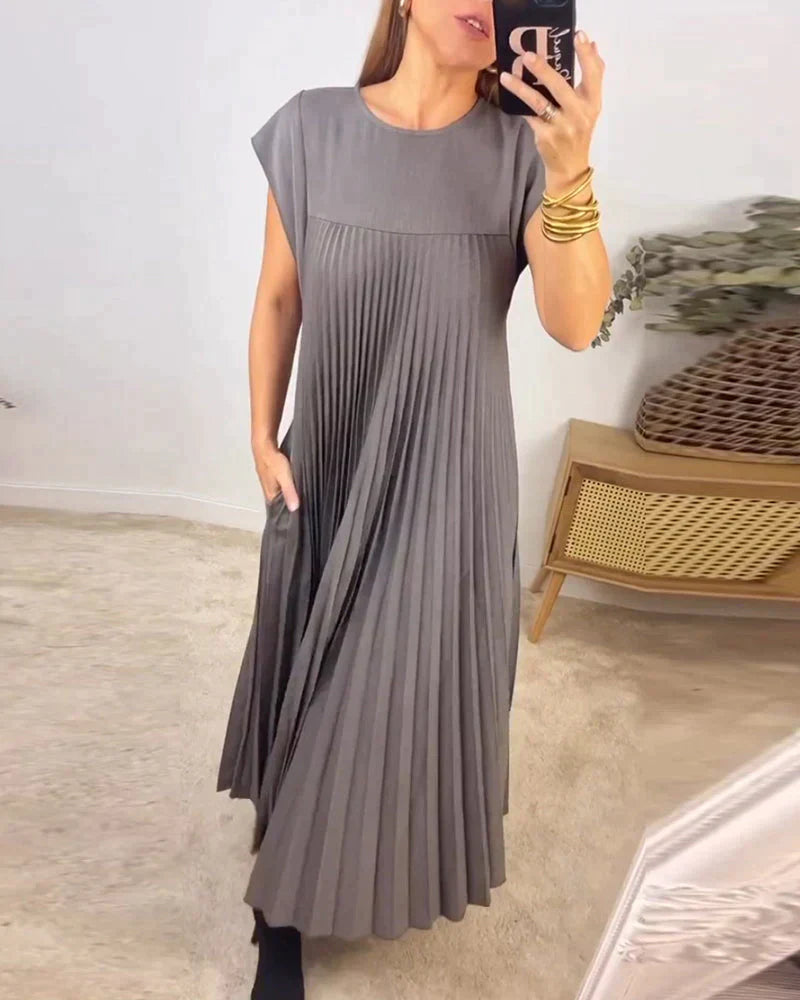 FERN | Ärmelloses Faltenkleid