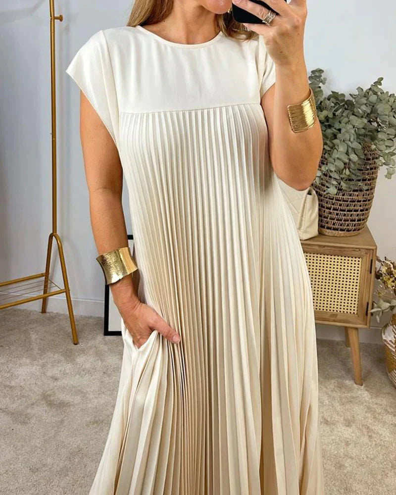 FERN | Ärmelloses Faltenkleid