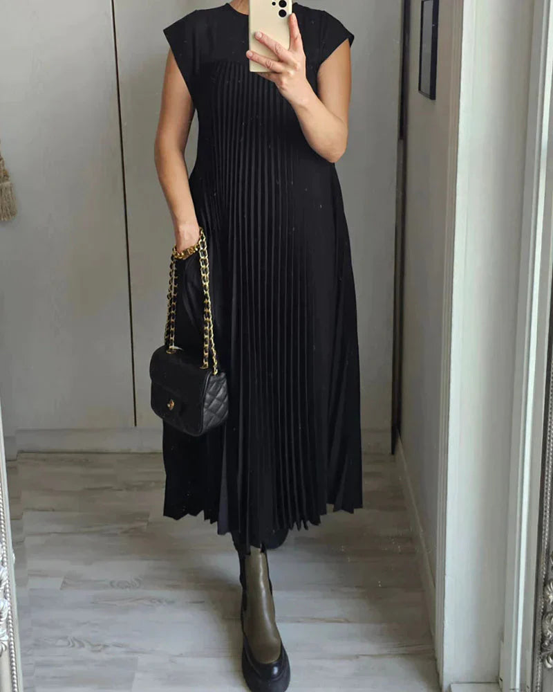 FERN | Ärmelloses Faltenkleid