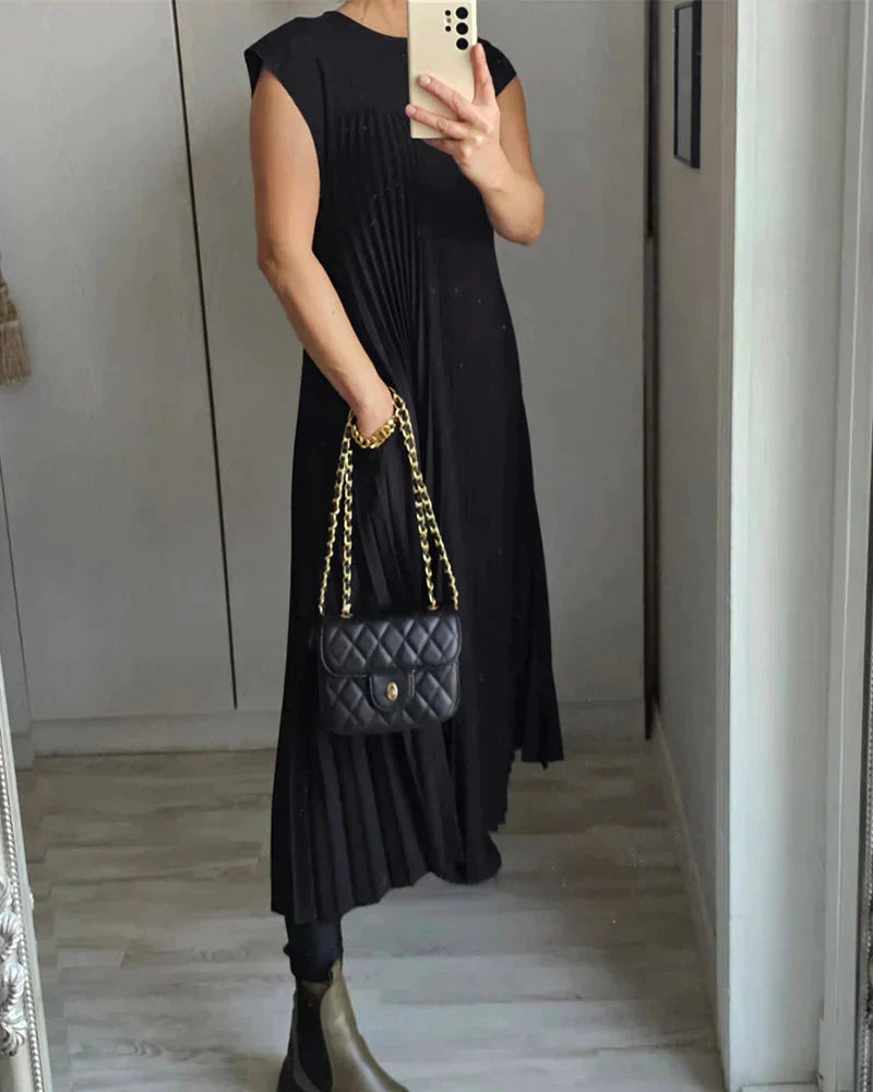 FERN | Ärmelloses Faltenkleid