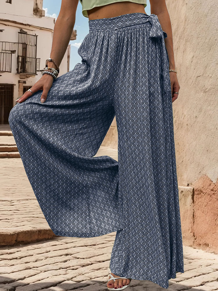 Hose mit weitem Bein und geometrischem Print