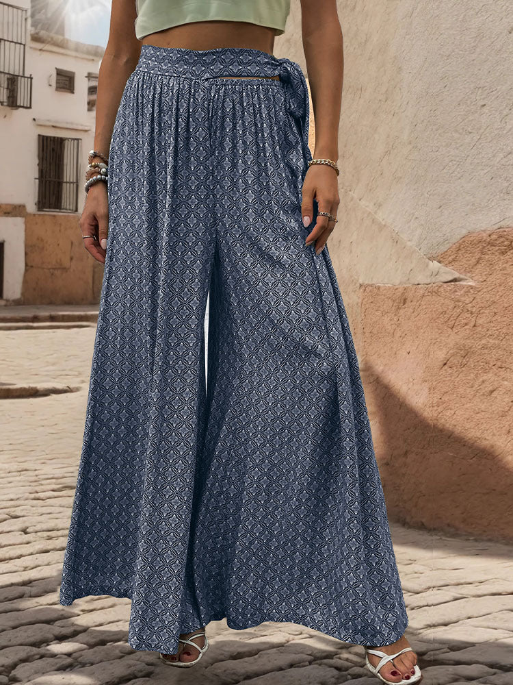 Hose mit weitem Bein und geometrischem Print