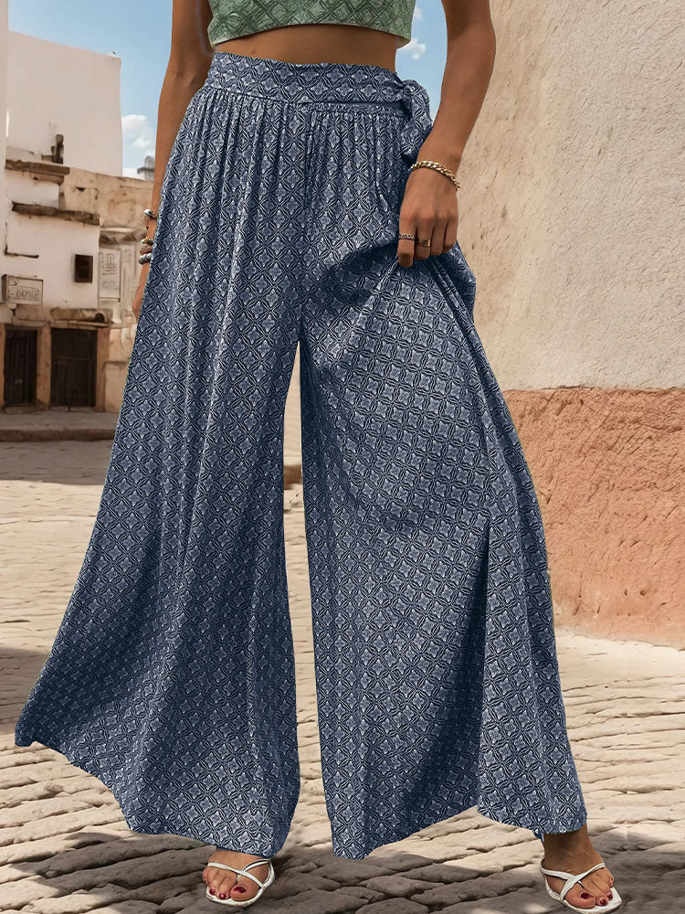 Hose mit weitem Bein und geometrischem Print