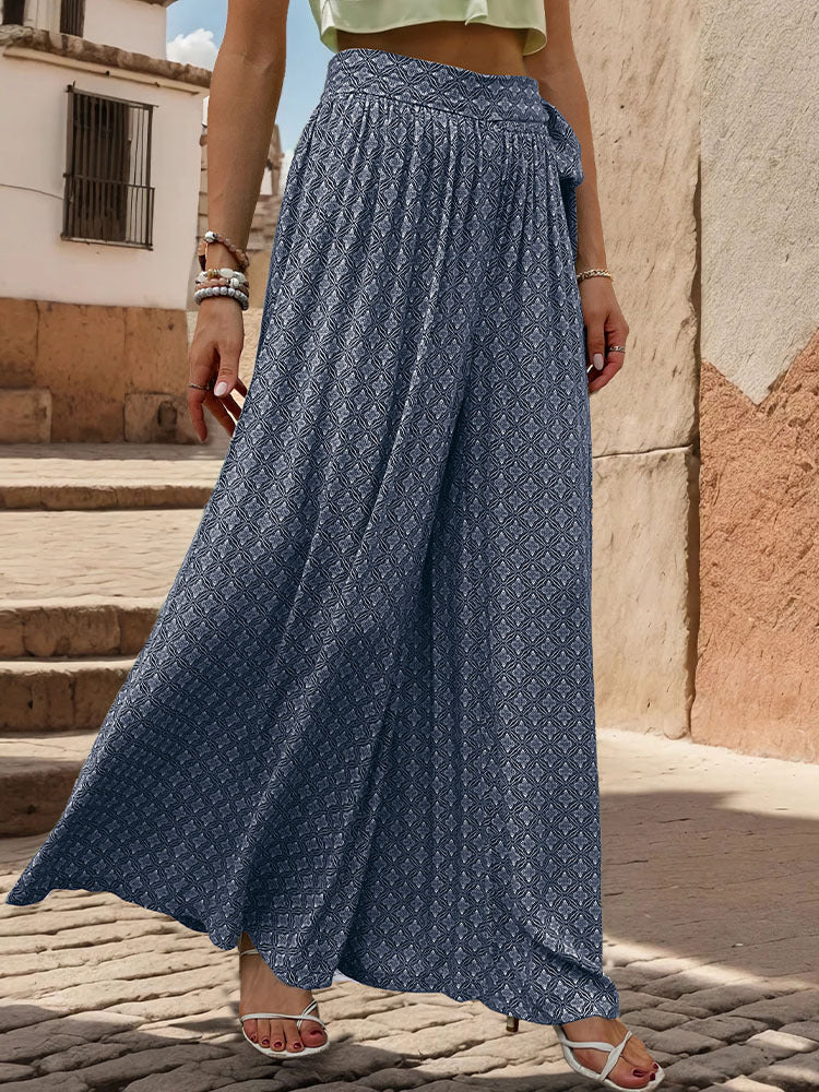 Hose mit weitem Bein und geometrischem Print