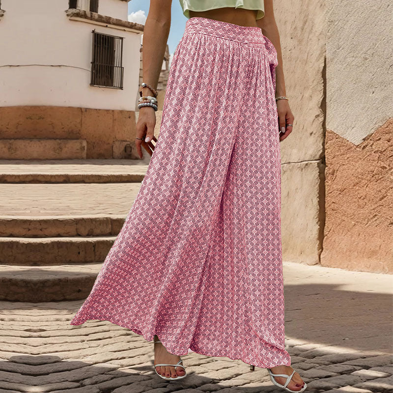 Hose mit weitem Bein und geometrischem Print