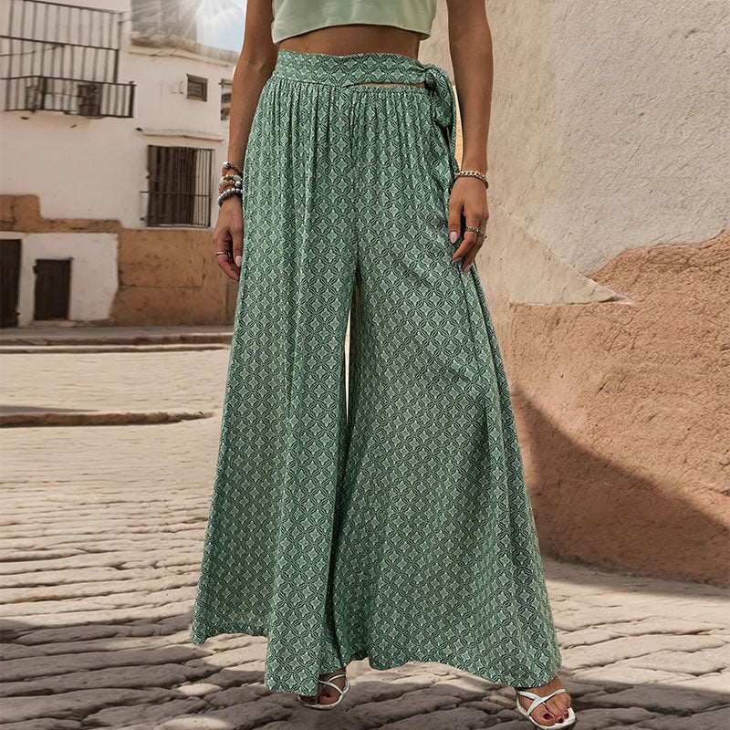 Hose mit weitem Bein und geometrischem Print