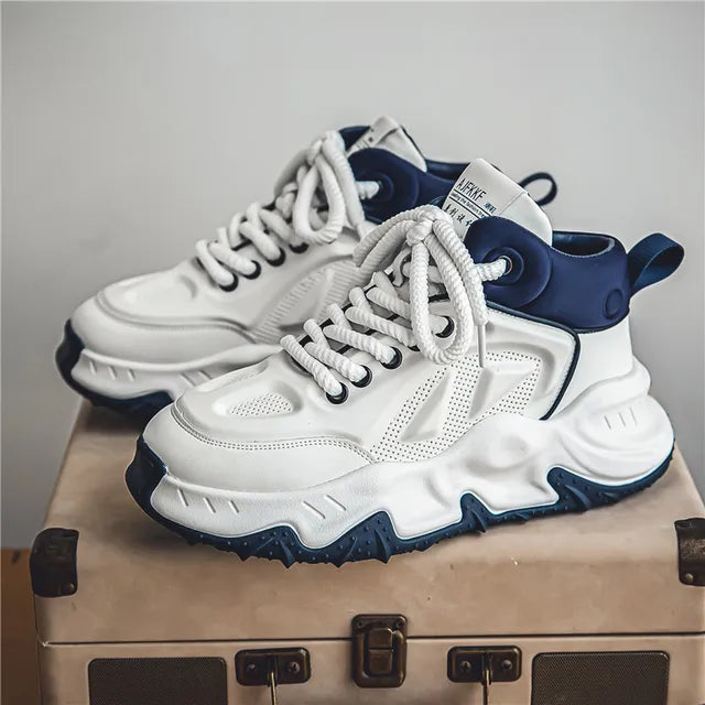 Viva Trend | Trendige Zweifarbige Sneaker mit Robuster Sohle