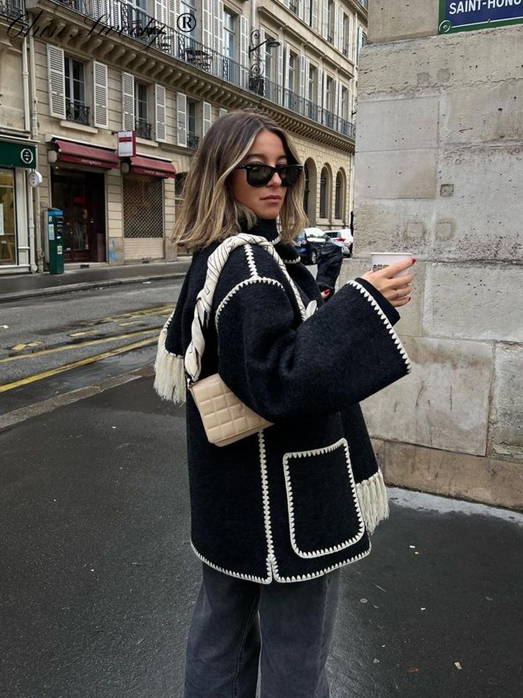Viva Trend - Damen Wollschal Quastenjacke