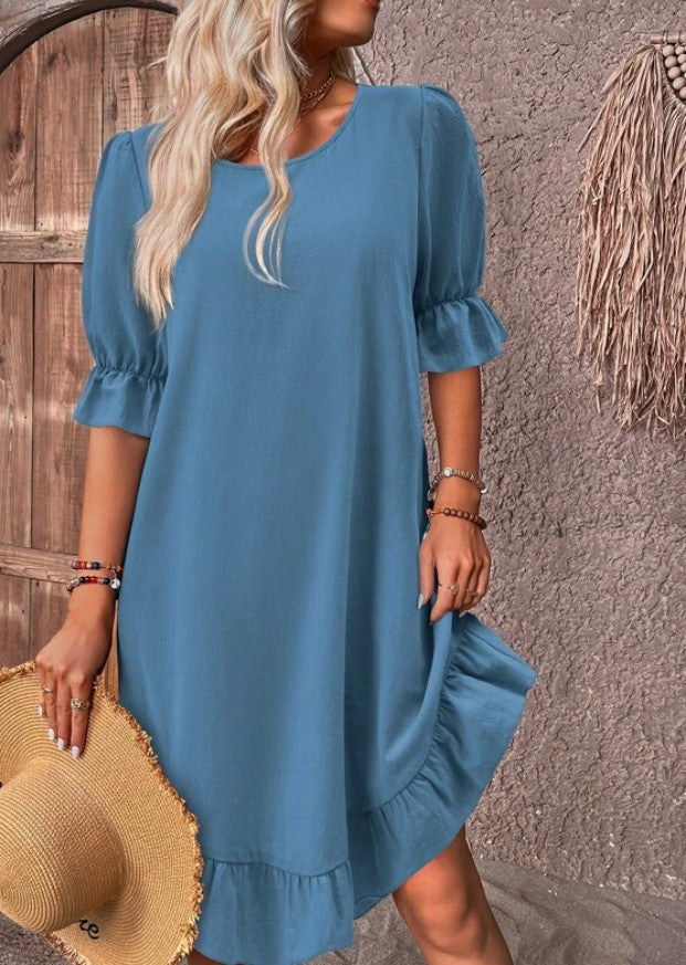 FREYA | ELEGANTES KLEID MIT RÜSCHEN
