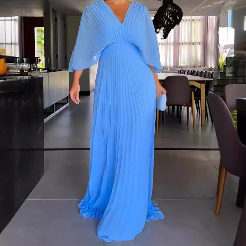 Grace | Schwebendes geripptes Maxikleid