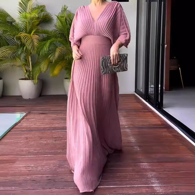 Grace | Schwebendes geripptes Maxikleid