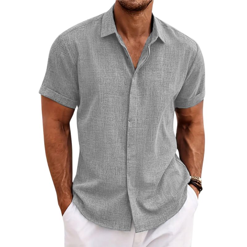 ChicShirt | Herren Leinenhemd in Unifarben