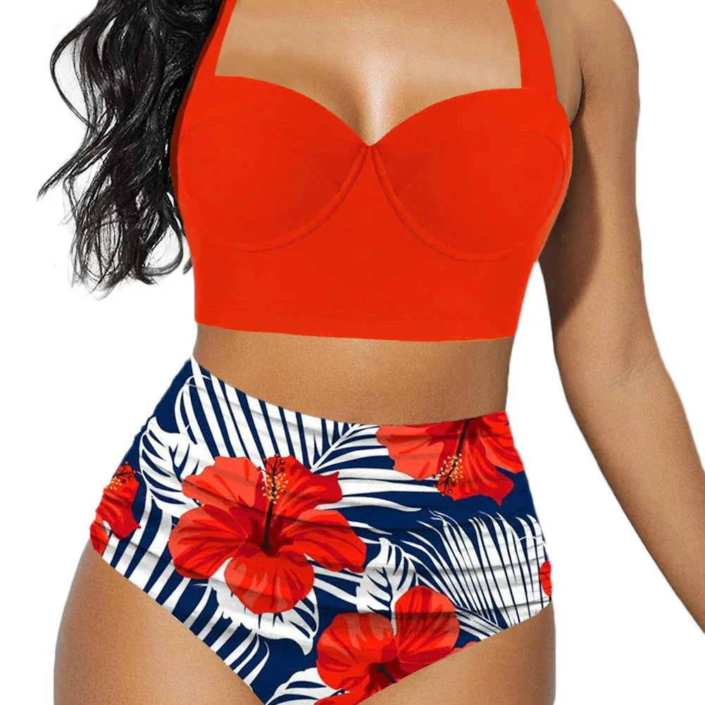 Viva Trend | up Top mit hoch taillierten Blumenmuster Shorts