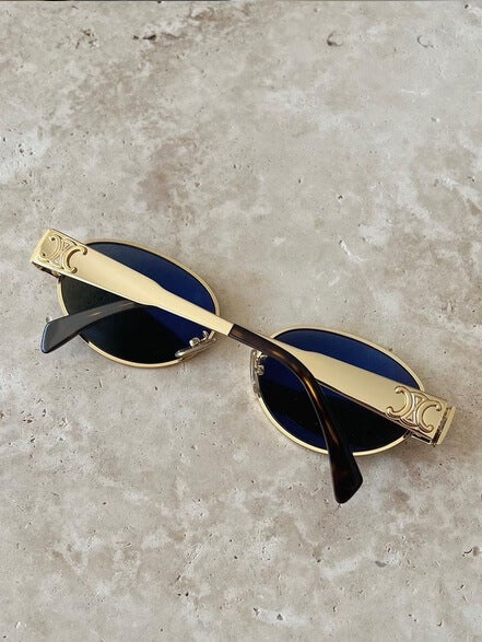 Viva Trend - Sonnebrille Damen Gold | Vintage Retro Sunglasses Women