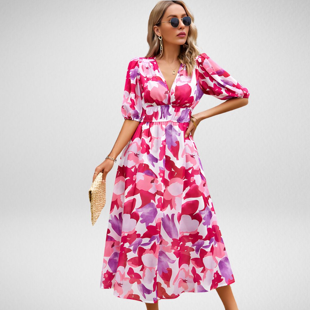 Lilie | Bezauberndes Kleid mit V-Ausschnitt