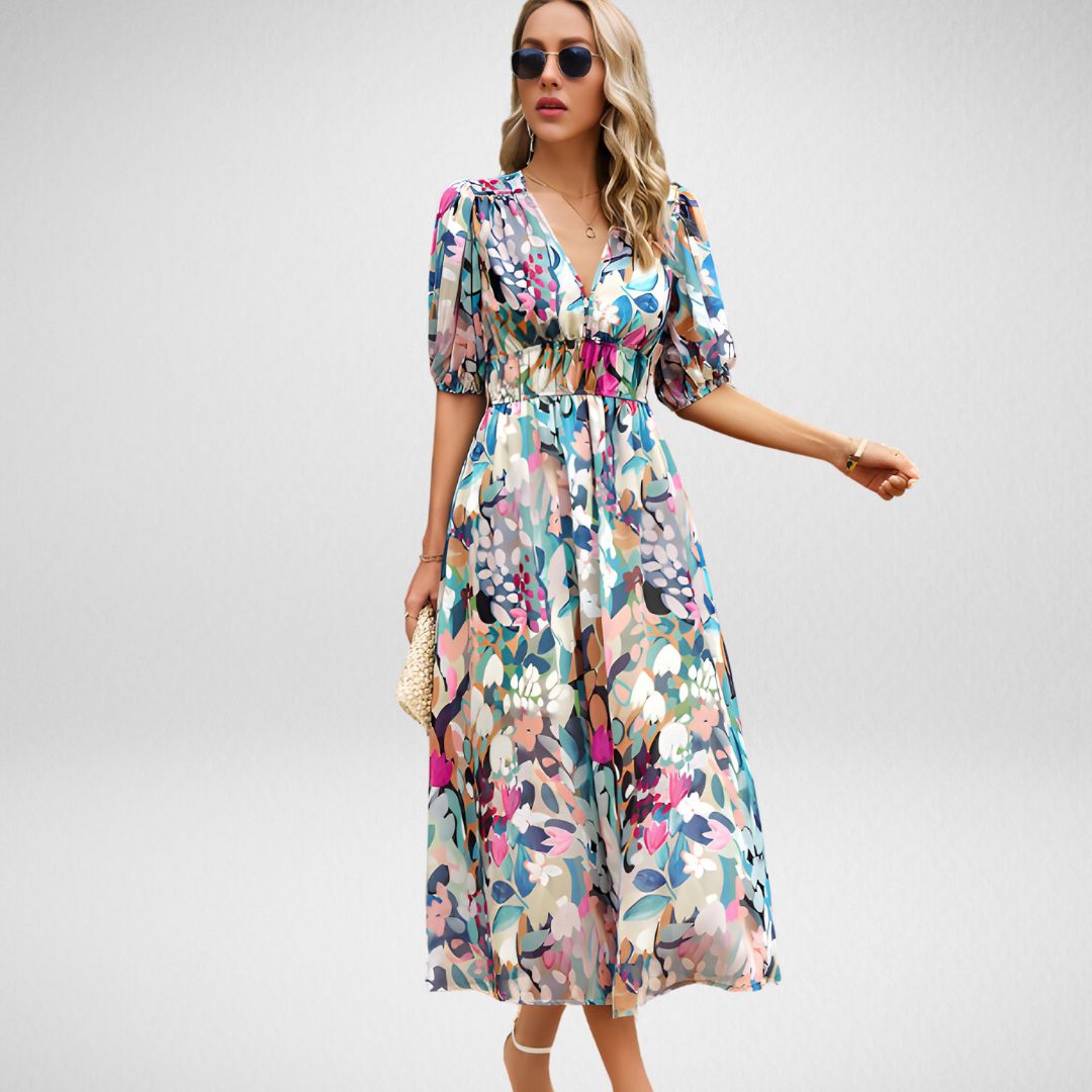 Lilie | Bezauberndes Kleid mit V-Ausschnitt