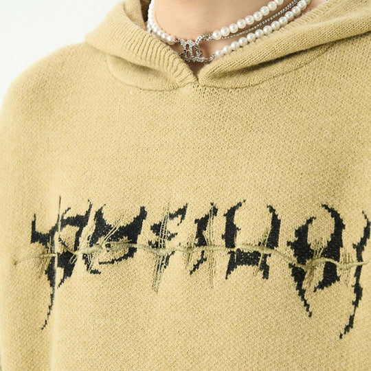 GESTRICKTER TAUSENDFÜSSLER-KAPUZENPULLOVER