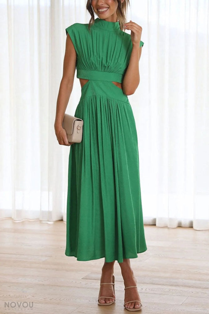 Lorna Rollkragen Taille Ausgeschnitten Sommer Midi-Kleid