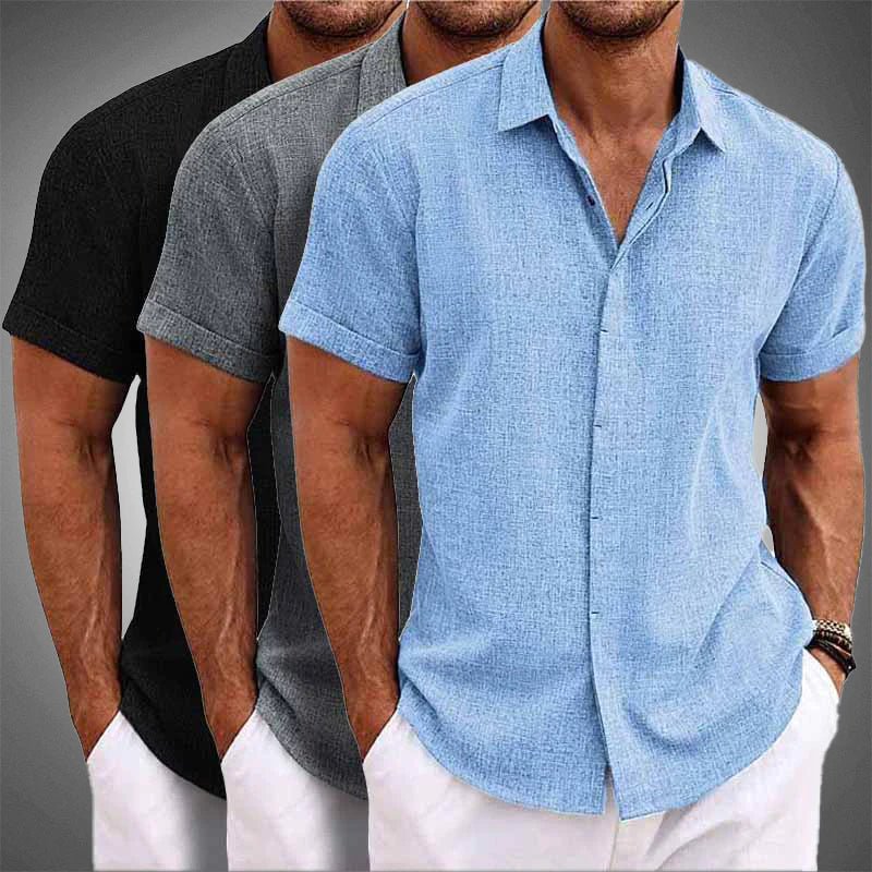 ChicShirt | Herren Leinenhemd in Unifarben