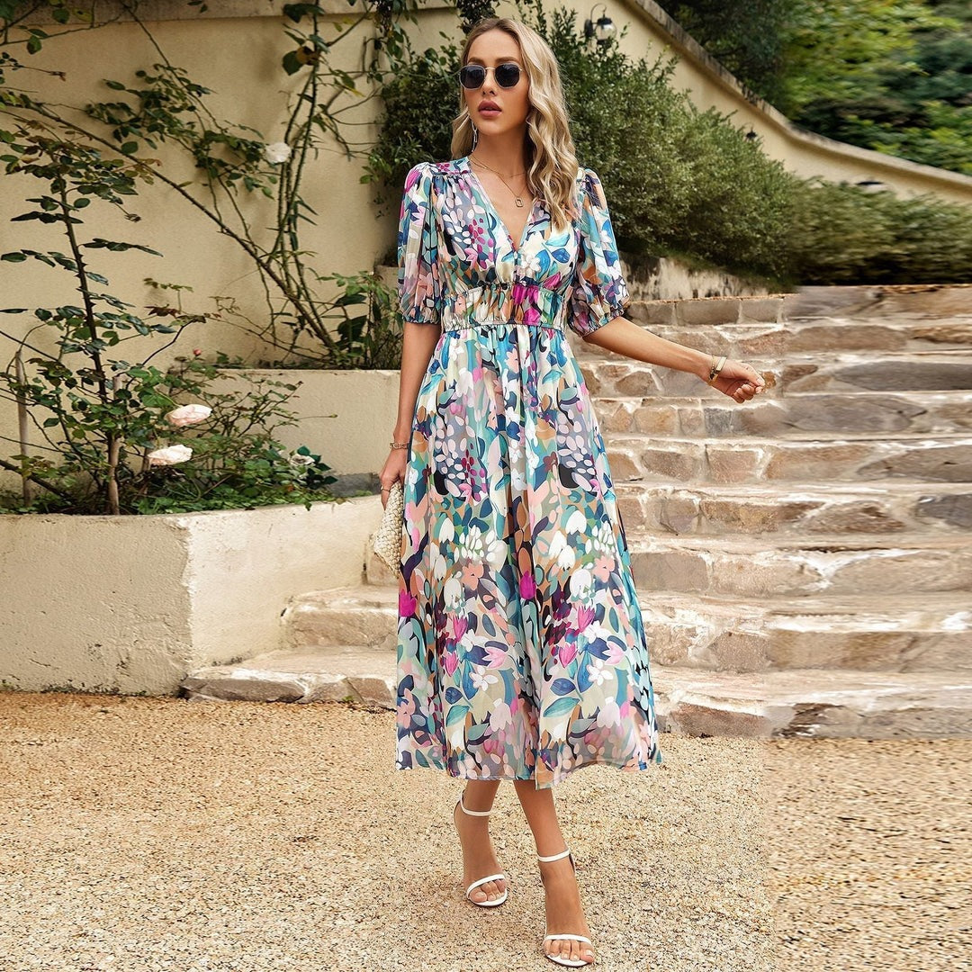 Leonie | Blüten Chic Midi-Kleid