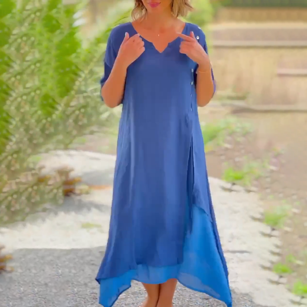 Sietske | Bequemes Kleid mit V-Ausschnitt