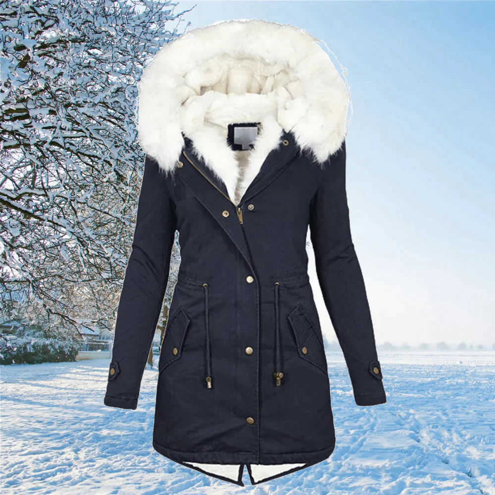 ARIANA | DER NEUE PARKA JACKE MIT KAPUZE UND FELLFUTTER IN ÜBERGRÖSSE