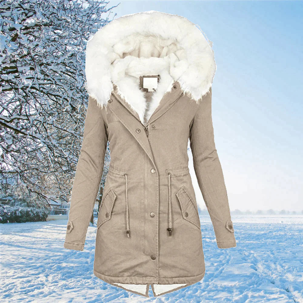 ARIANA | DER NEUE PARKA JACKE MIT KAPUZE UND FELLFUTTER IN ÜBERGRÖSSE
