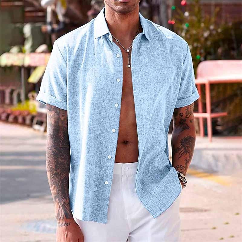 ChicShirt | Herren Leinenhemd in Unifarben