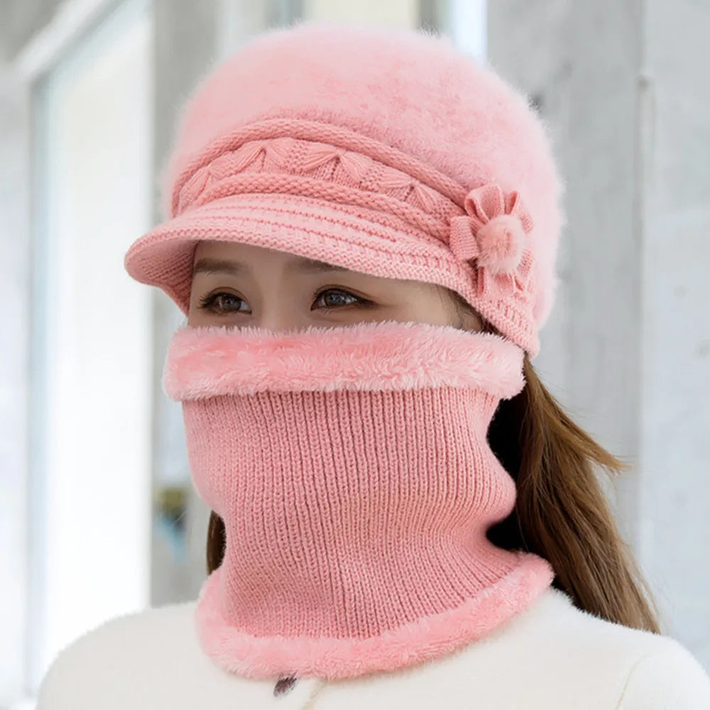 Viva Trend| Wintermütze und Schal Set - luxuriöses Accessoire aus Imitationspelz