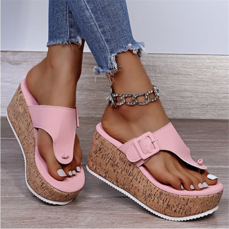 Nava | Zehensandalen mit Korkabsatz