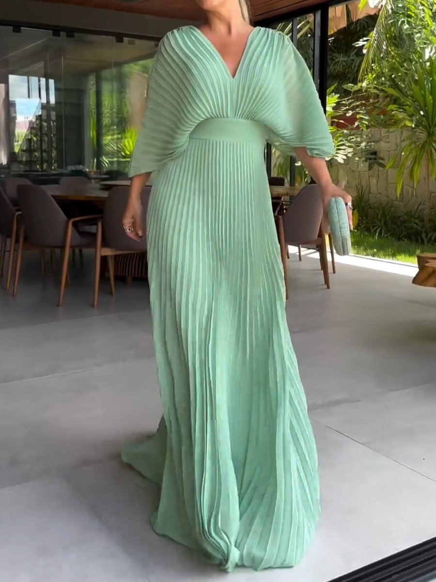 Grace | Schwebendes geripptes Maxikleid
