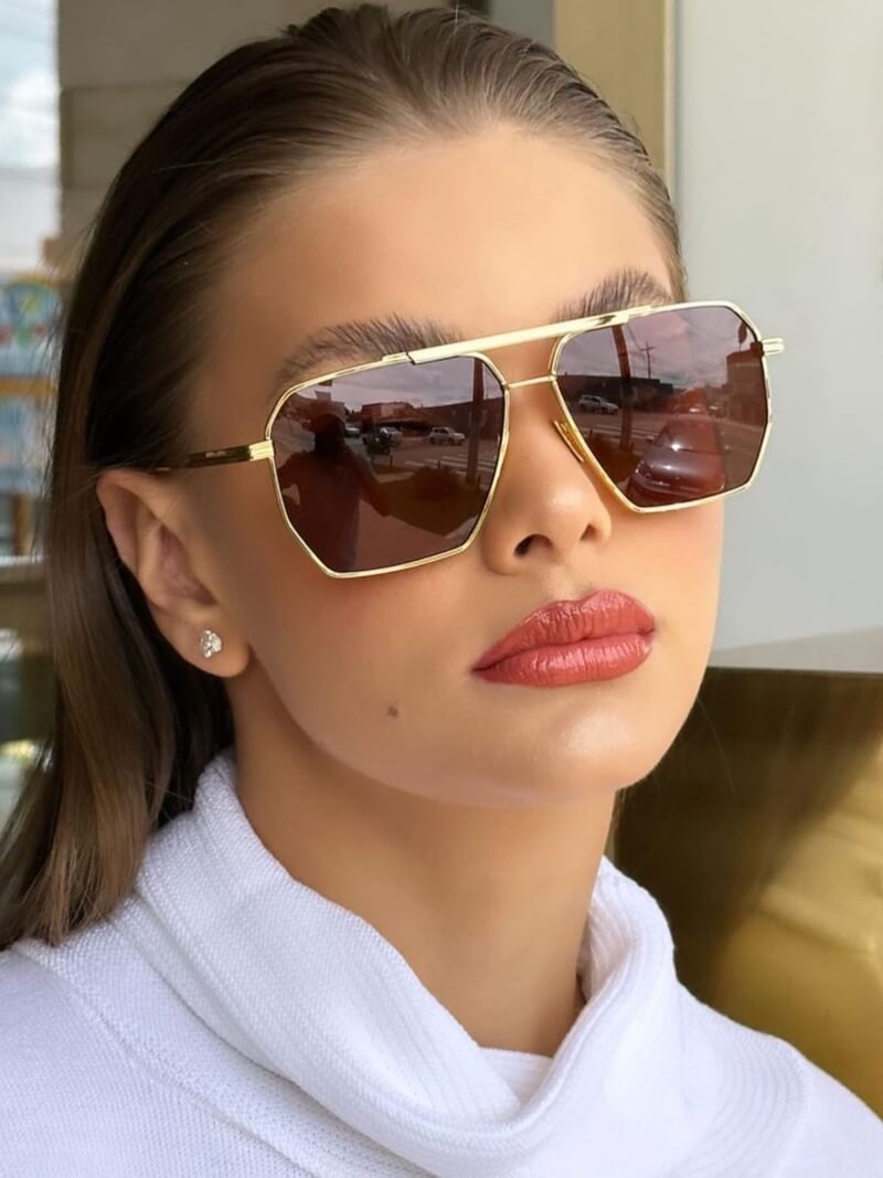 Viva Trend| - Sonnenbrille Retro Stil Damen | Vintage Pilot Sunglasses Women