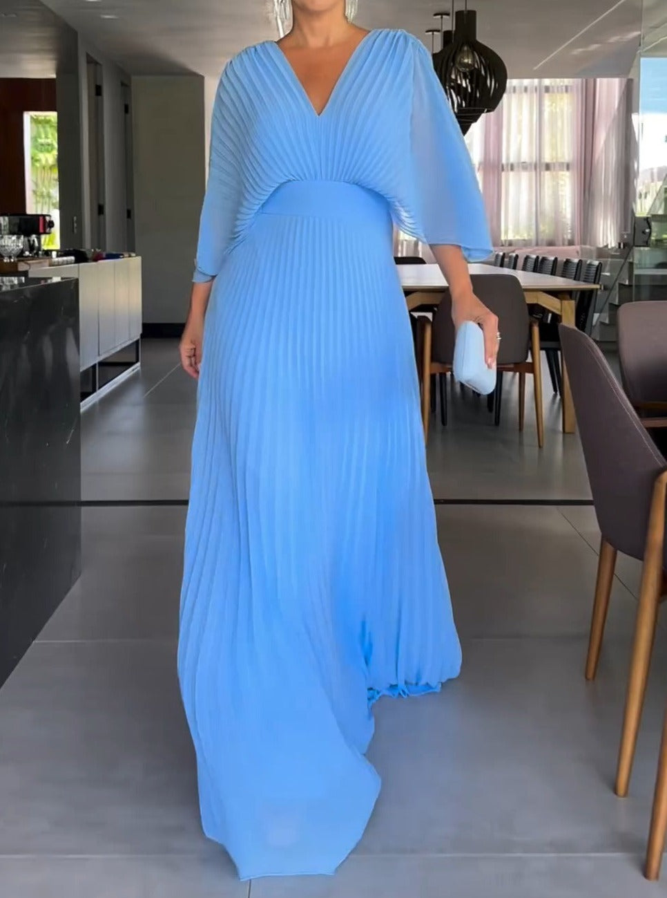 Grace | Schwebendes geripptes Maxikleid