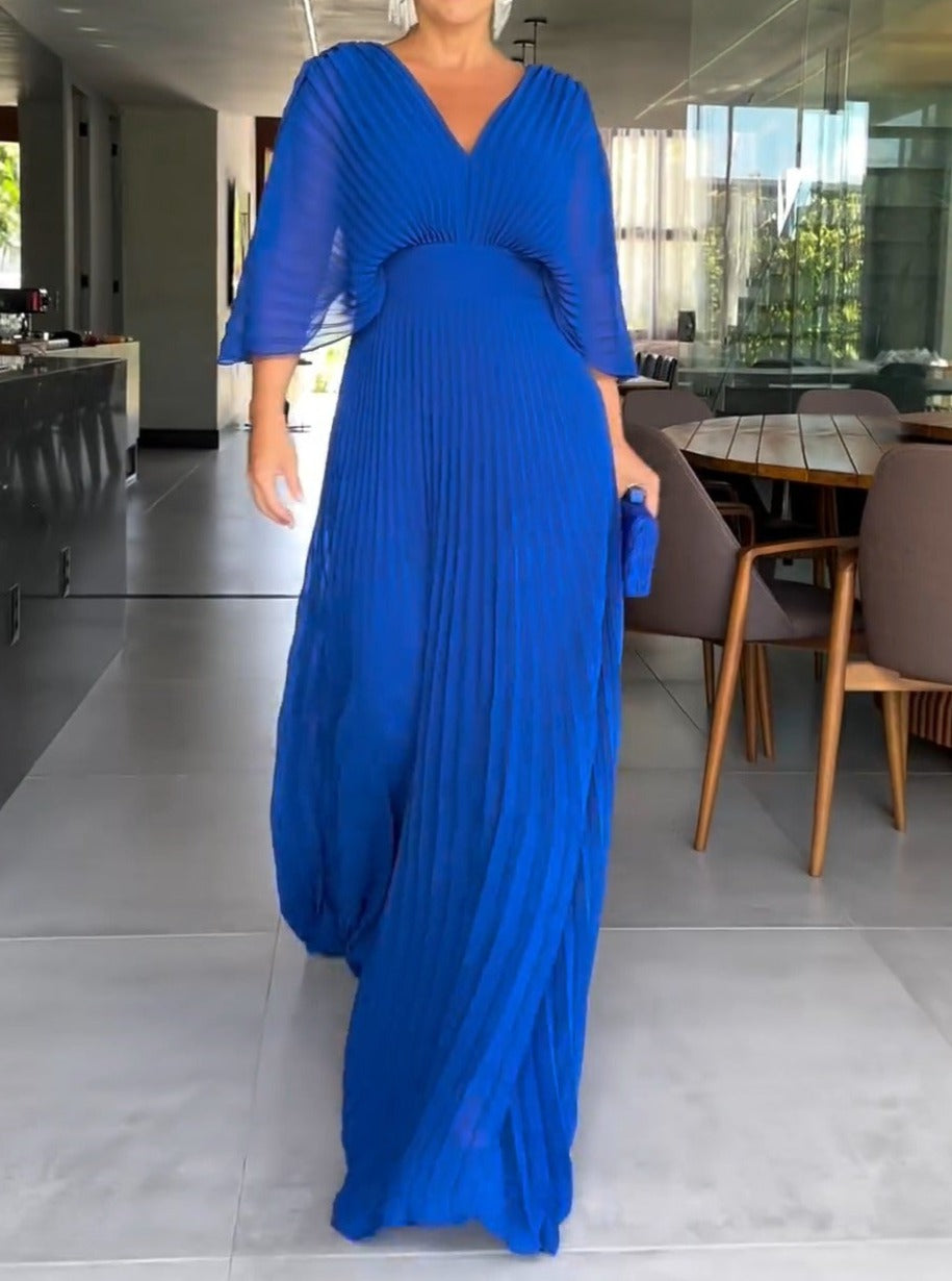 Grace | Schwebendes geripptes Maxikleid