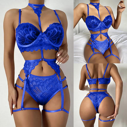 Viva Trend | Exquisite Strapse Pailletten Silber Seide Dessous