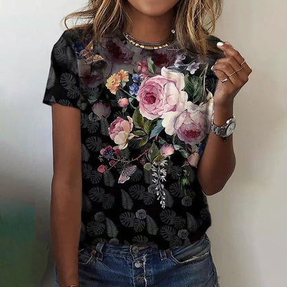 Anna | Vintage-T-Shirt mit Blumendruck