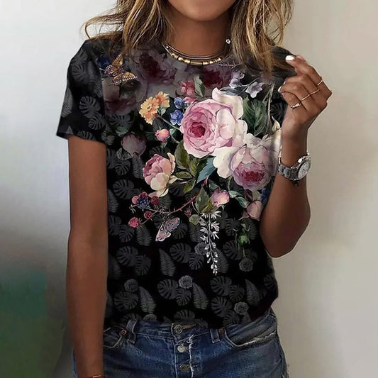 Anna | Vintage-T-Shirt mit Blumendruck