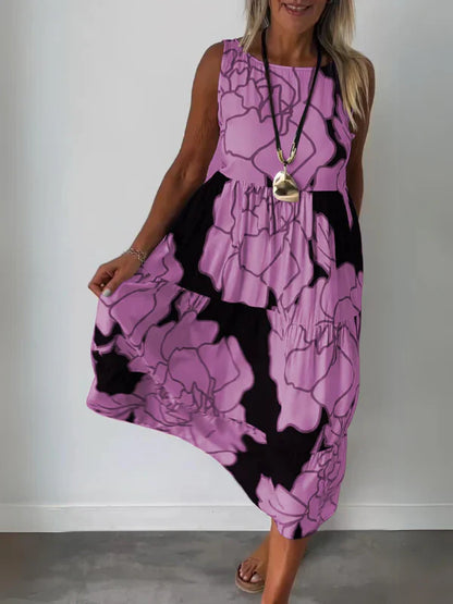 Bedrucktes schulterfreies Kleid
