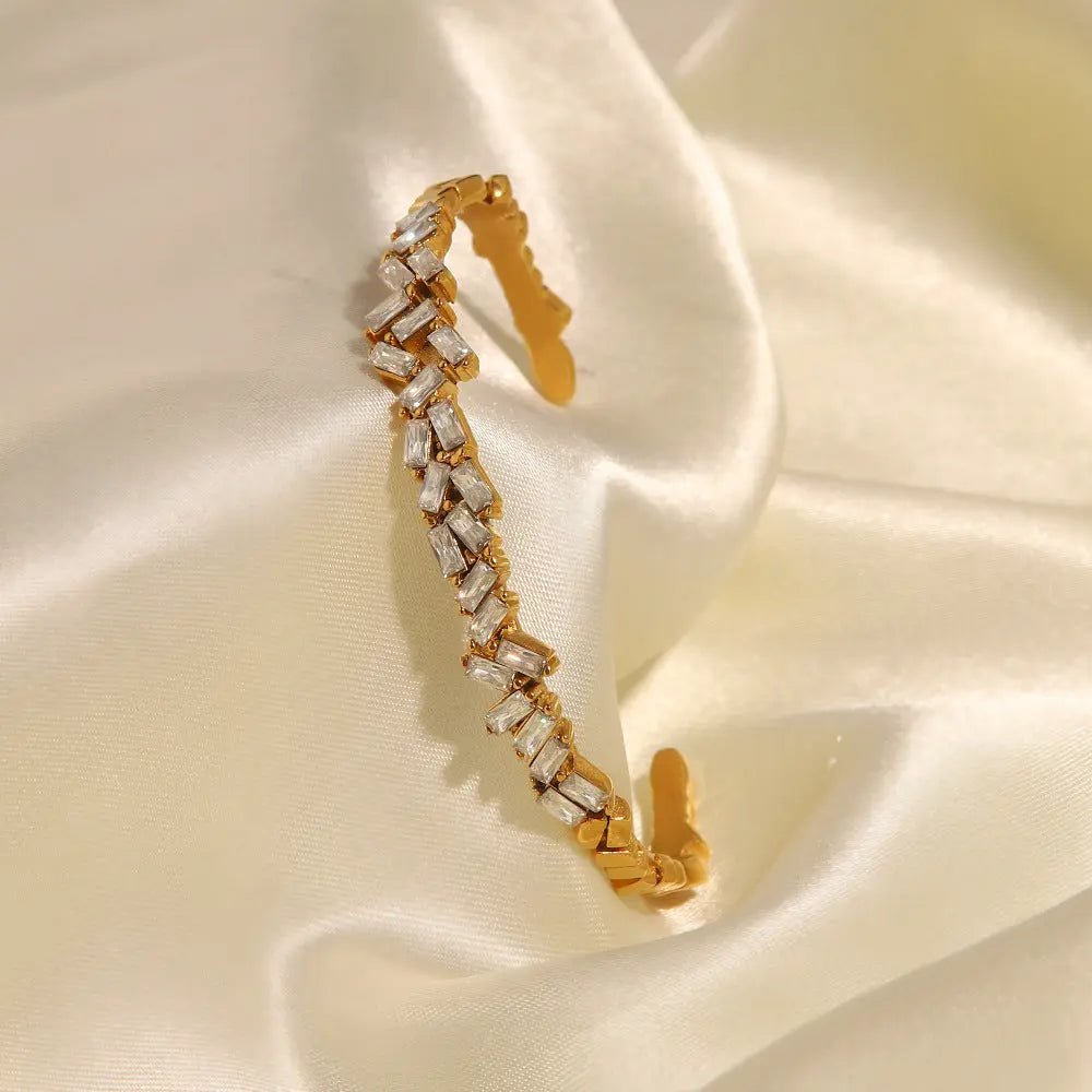 Viva Trend | Elegante vergoldete Goldarmband mit Zirkonia