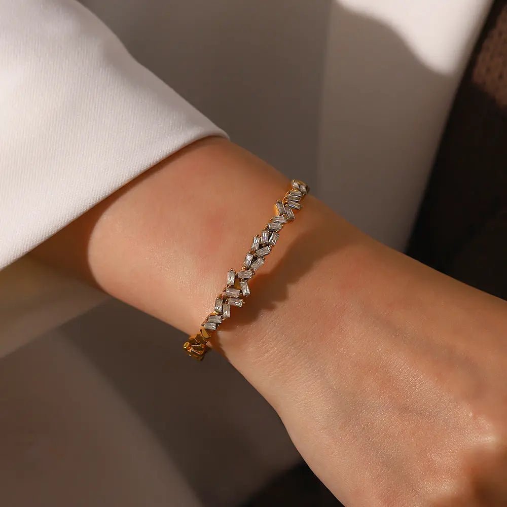 Viva Trend | Elegante vergoldete Goldarmband mit Zirkonia
