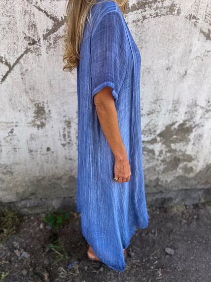Elegantes Malaga | Kleid aus Baumwolle und Leinen
