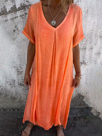 Elegantes Malaga | Kleid aus Baumwolle und Leinen